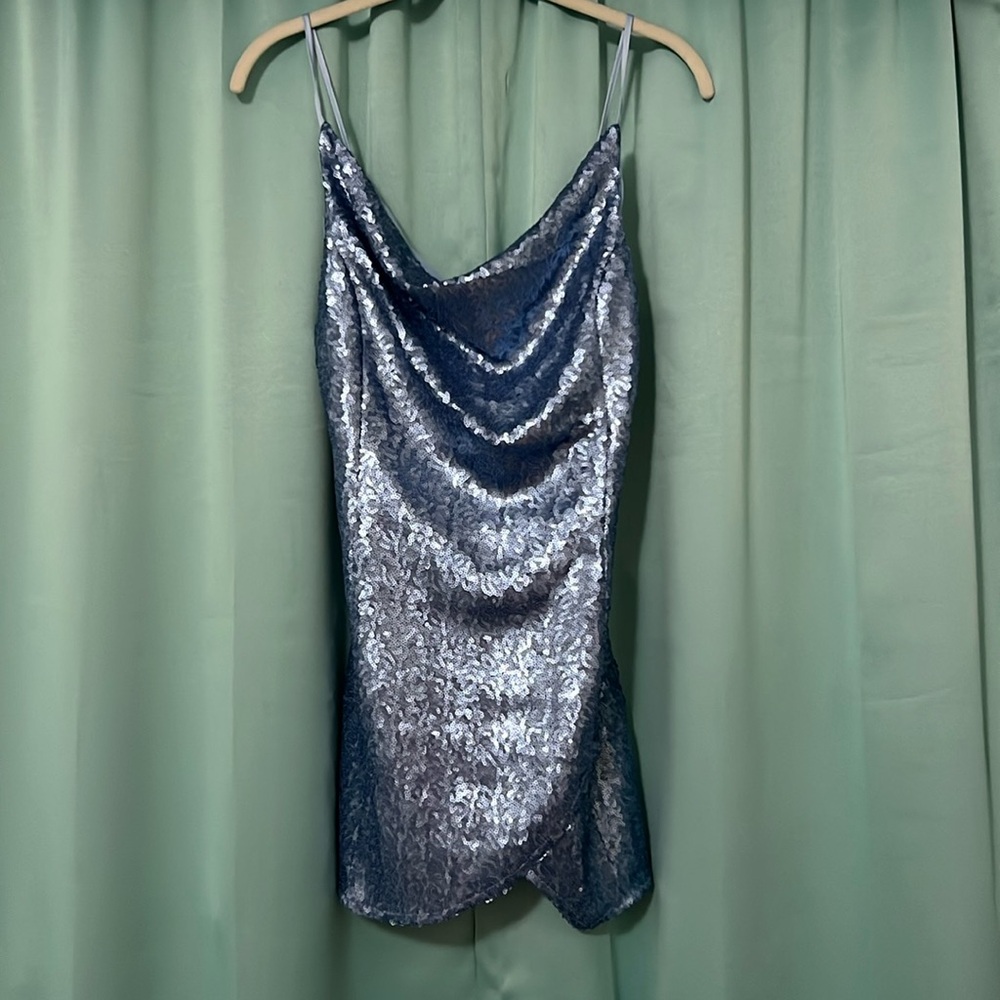 Urban outfitters light blue sequin mini dress